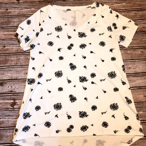 Black and White Floral Shirt
